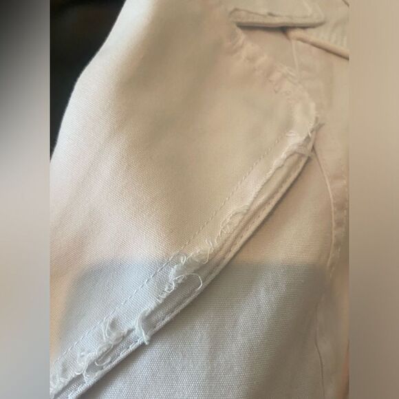 New juniors white boho jacket embroidered accents, fitted blazer size S by AZIZ - Picture 9 of 11